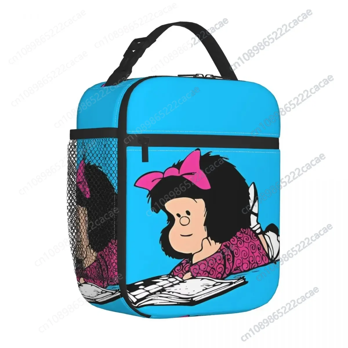 

Mafalda Lunch Bag Argentine Cartoon Quino Comic Lunch Box For Girls Insulated Cooler Bag Oxford Custom Thermal Lunch Bags