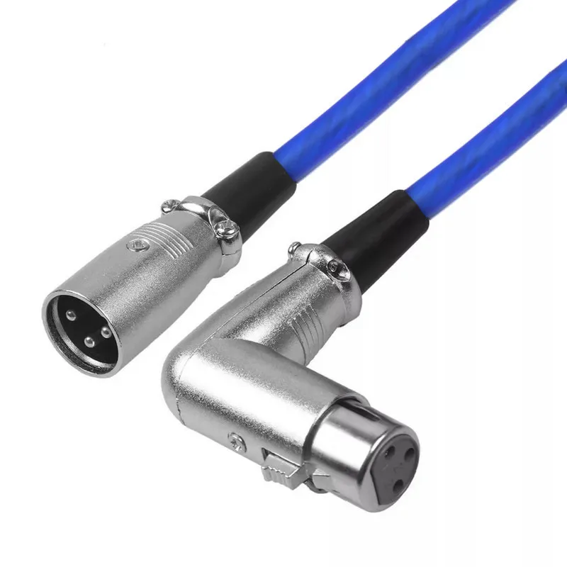 XLR Cable Male to 90 Degree Female Audio Cables Cannon Balanced XLR Karon Microphone Mixing Console Sound Card Extension Line