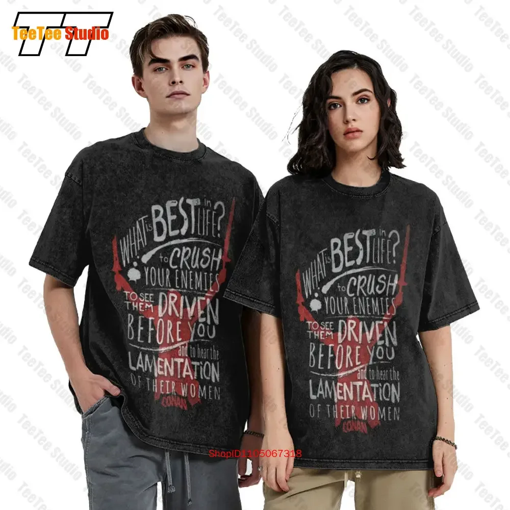 Conan The Barbarian Adventure Film To Crush Your Enemies Vintage Oversized T-Shirt LKDN