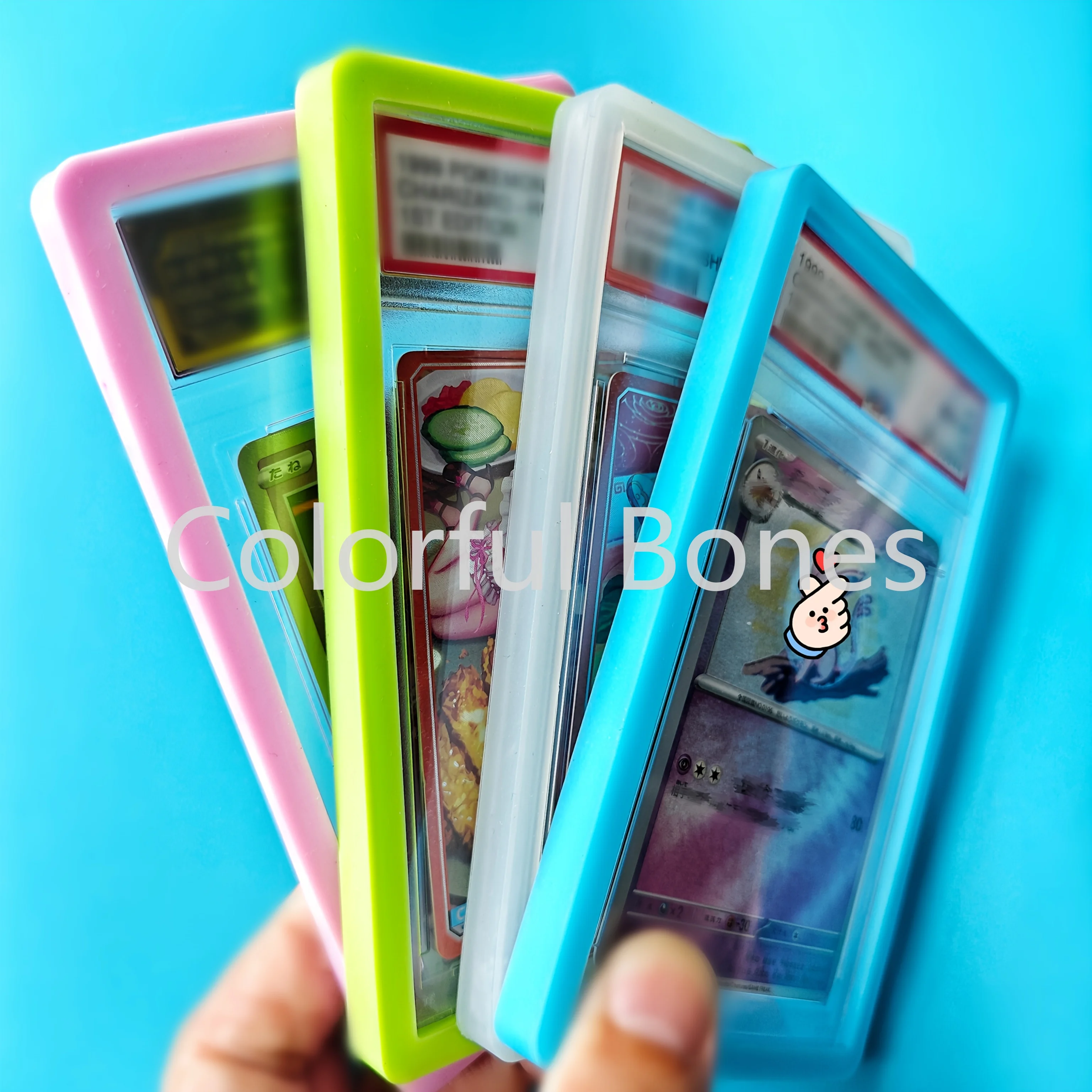 

PTCG Pokemon Yu Gi Oh Рейтинг Коробка для карт Силиконовый мягкий резиновый цветной защитный корпус Полностью окруженный чехол Защитное кольцо Игрушка No 2