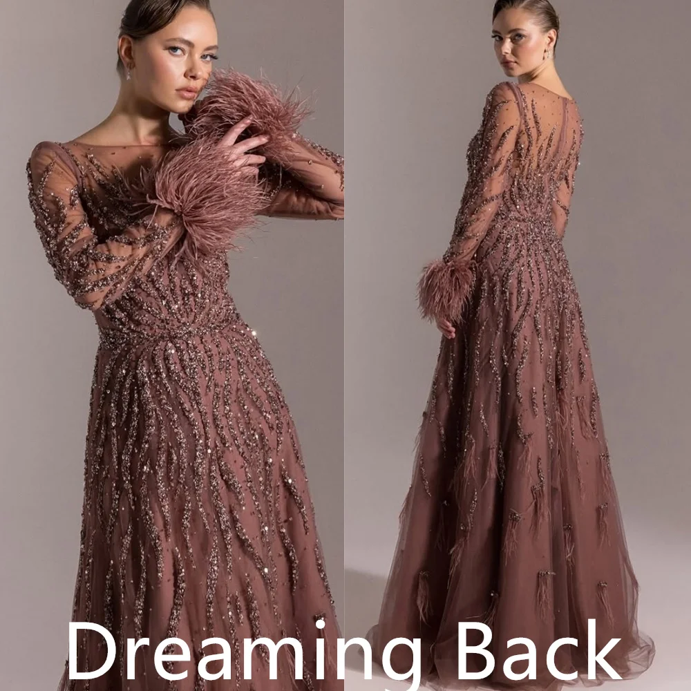 Customized Exquisite pure Organza Celebrity Gowns Luxury Scoop Sequined Feathers Crystal Mermaid Zipper Back Homecoming Dress image 3