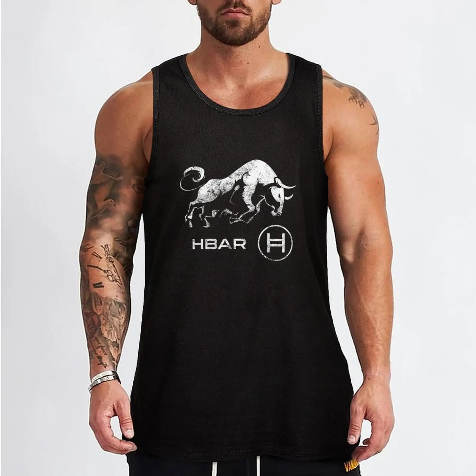 HBAR crypto BULLRUN HODL Hedera Hashgraph Millionaire Token Tank Top Men's gym t-shirts Fitness men clothing