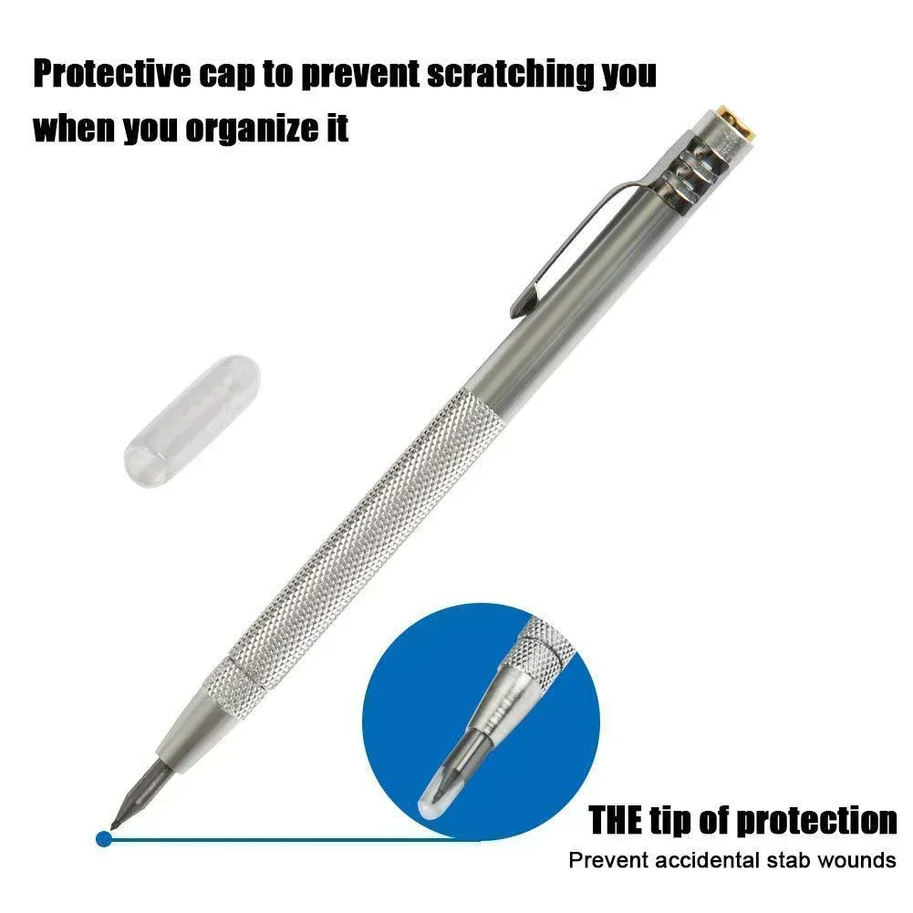 Carbide Tip Scriber With 5pcs Aluminium Pen Scriber Engraving Pen Ceramics Glass Shell Metal Construction Marking Tools
