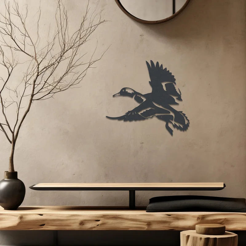 【Statue Wall Decoration】Handmade Iron Sign with Duck Motif - Rural farmhouse decoration，2dMetal wall decoration