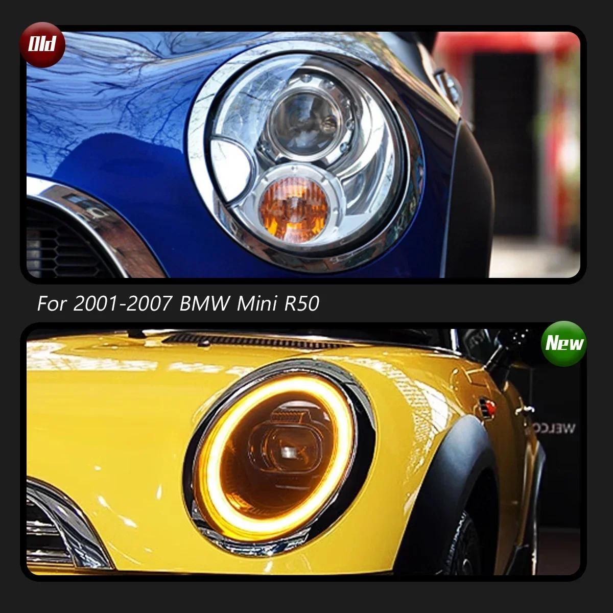 

TYPY Новая светодиодная фара, обновленная, модифицированная для BMW Mini R50 R52, фара 2001-2007, фара с динамическим сигналом, автоаксессуары