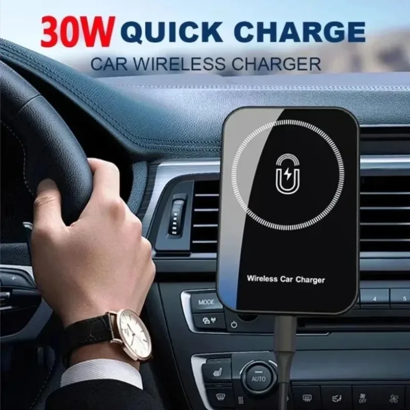 

Magnetic Wireless Car Chargers 30W Car Charger Air Vent Clip For Magsafe iPhone 17 16 15 14 13 12 Pro Max Fast Charging Station