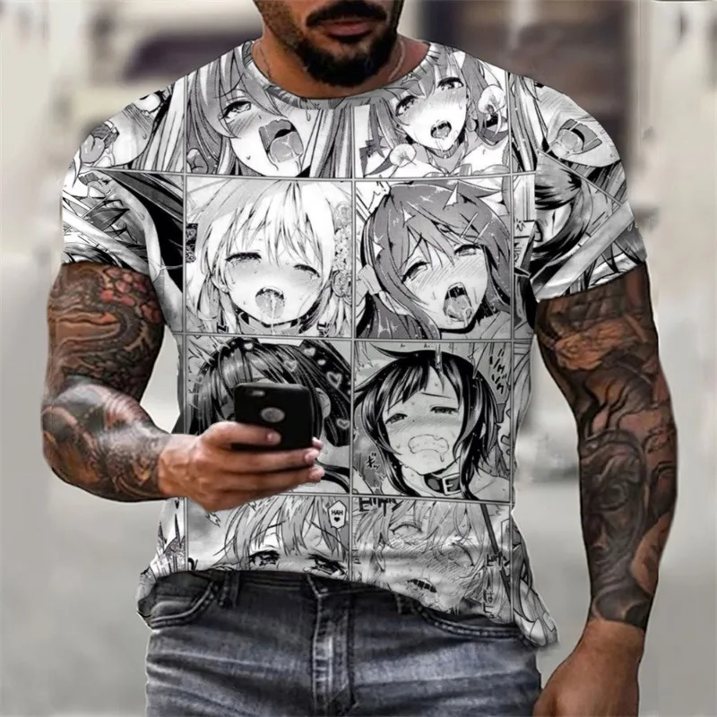 Summer Men Cartoon Tops Tees Children 3D Printed Anime T-shirt Male Funny Short Sleeve Clothing Boys Girls Fashion Streetwear