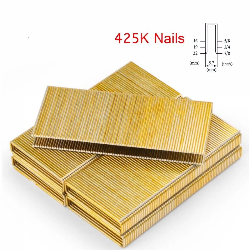 800pcs F32 Staples Straight Brad Nail 800pcs K425 U-shaped Nails for Cordless Electric Nail Gun for Wooden Working Power Tools view 2
