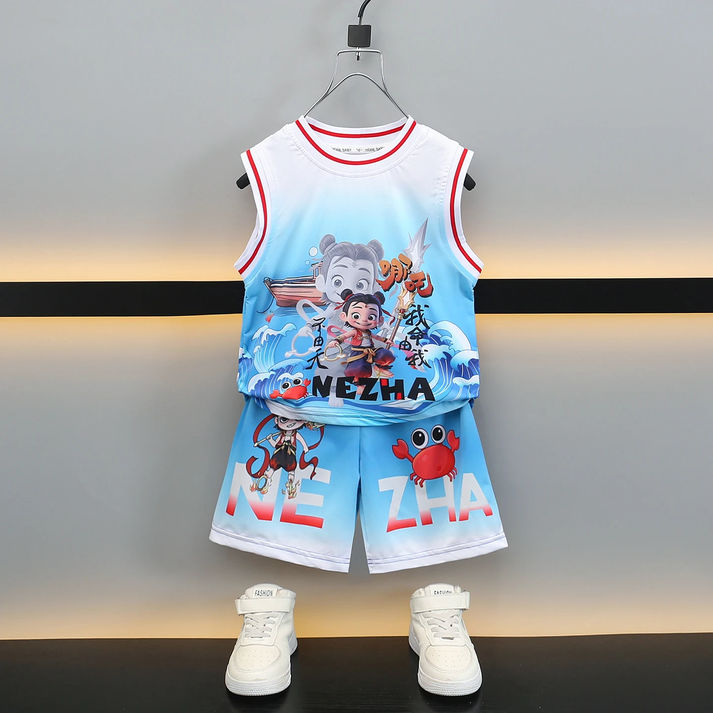 

Легкий быстросохнущий комплект для баскетбола без рукавов для мальчиков: летняя одежда, шорты из хлопка с эластичным поясом, молодежный спортивный набор