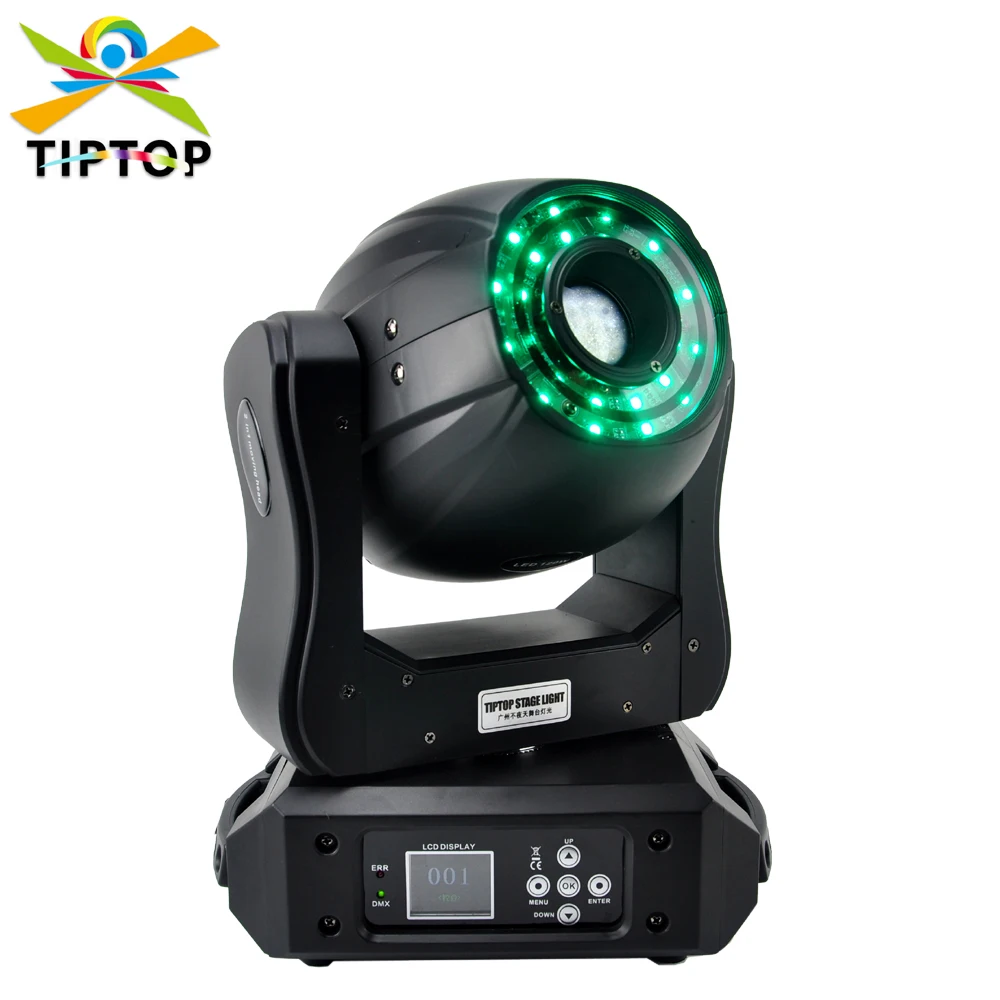 TIPTOP TP-L160B 120W Spot Led Moving Head Light With 24PCS RGB 3IN1 5050 SMD Led Ring Conrol Effect Running 16 DMX Channels