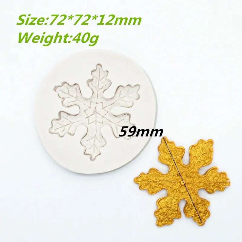 Mold Silicone Snowflake Shape Cake Snow Fondant Moulds Sugar Craft Cake Baking Tools For Snow Christmas Decorative Accessories