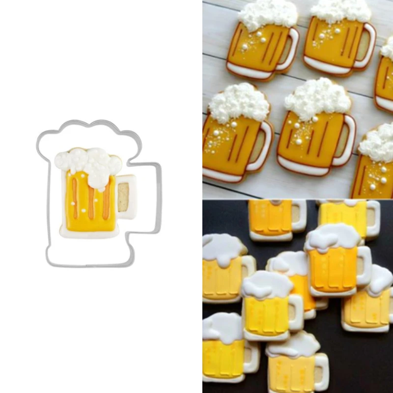 

Beer Cookie Cutter Father's Day Biscuit Fondant Sandwich Bread Mold Stainless Steel Cookie Cut