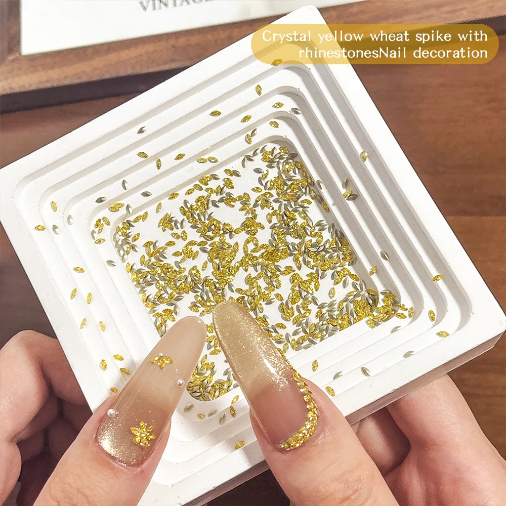 ゴールドミニホースアイドリルマルチサイズ尖った底模造クリスタルストーンネイルデコレーションアクセサリー手作りネイルデコレーション