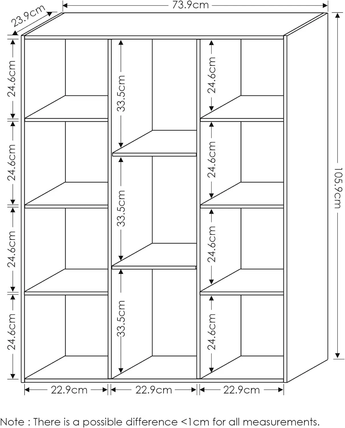 ตู้หนังสือ/หนังสือ/ที่เก็บของ Luder, 11-Cube, ขาว/ชมพู