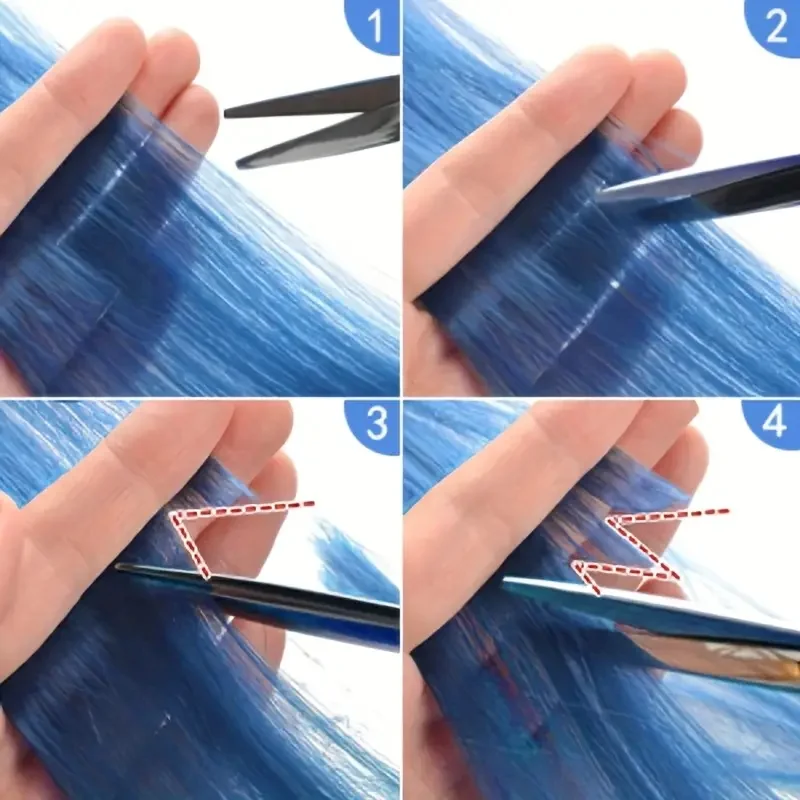 22Inch Colored Party Synthetic Clip in Hair Extensions for Girls Multi-colors Long Straight Hair Rainbow Hairpieces image 4