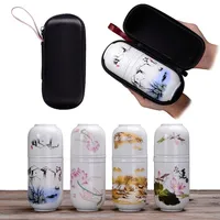 Chinese Style Portable Travel Tableware, Ceramic Gaiwan Tea Set