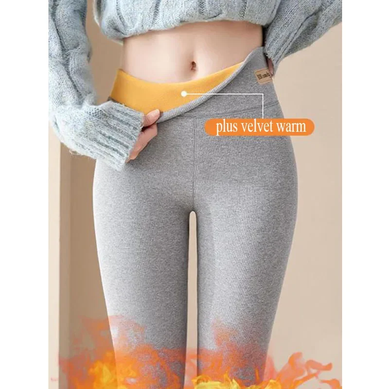 Mulheres inverno engrossado leggings quentes altura cintura velo elevador alta elástica malha leggings mais calças de veludo calças térmicas