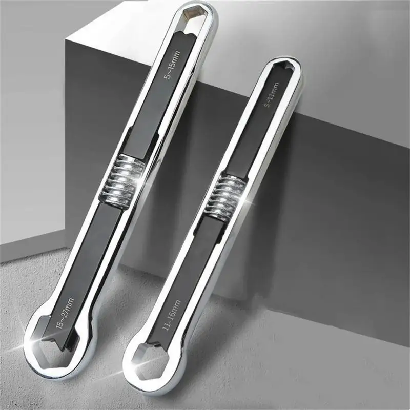 Double Head Wrench Multifunction Adjustable Faucet Valve Pipe Spanner Tools Wire Water Pipe Wrench