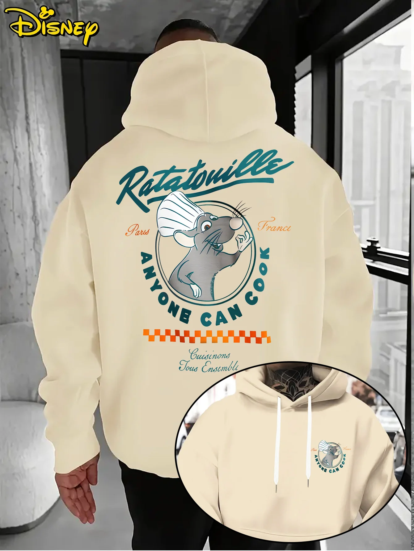 هوديي رجالي من Disney Food Story ريمي للخريف والشتاء من الصوف للجنسين، نمط شارع عصري، فضفاض، ملابس خروج كبيرة الحجم