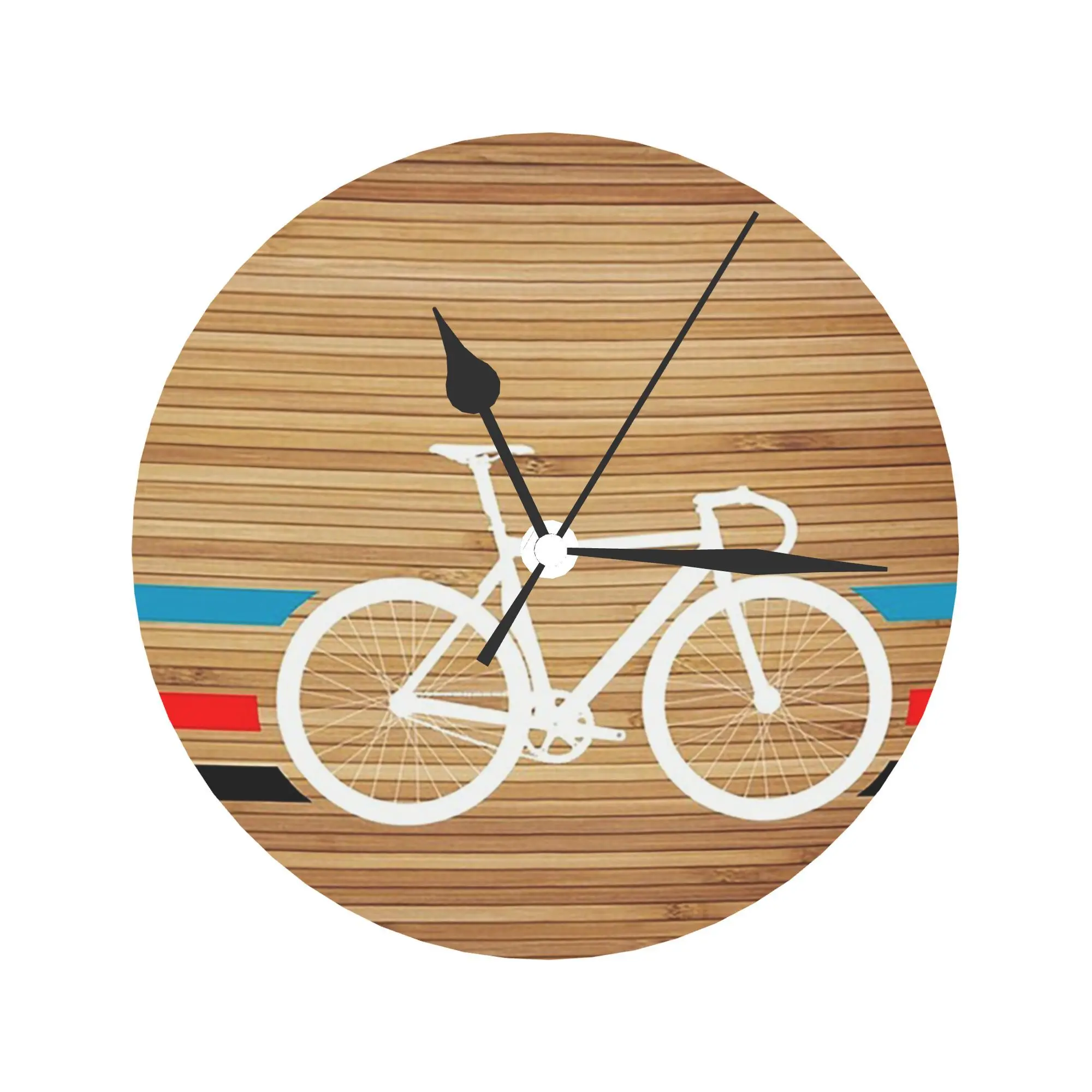 ساعة حائط Velodrome بخطوط الدراجة لتزيين الغرفة وساعة دائرية صامتة لغرفة النوم والمطبخ والمنزل
