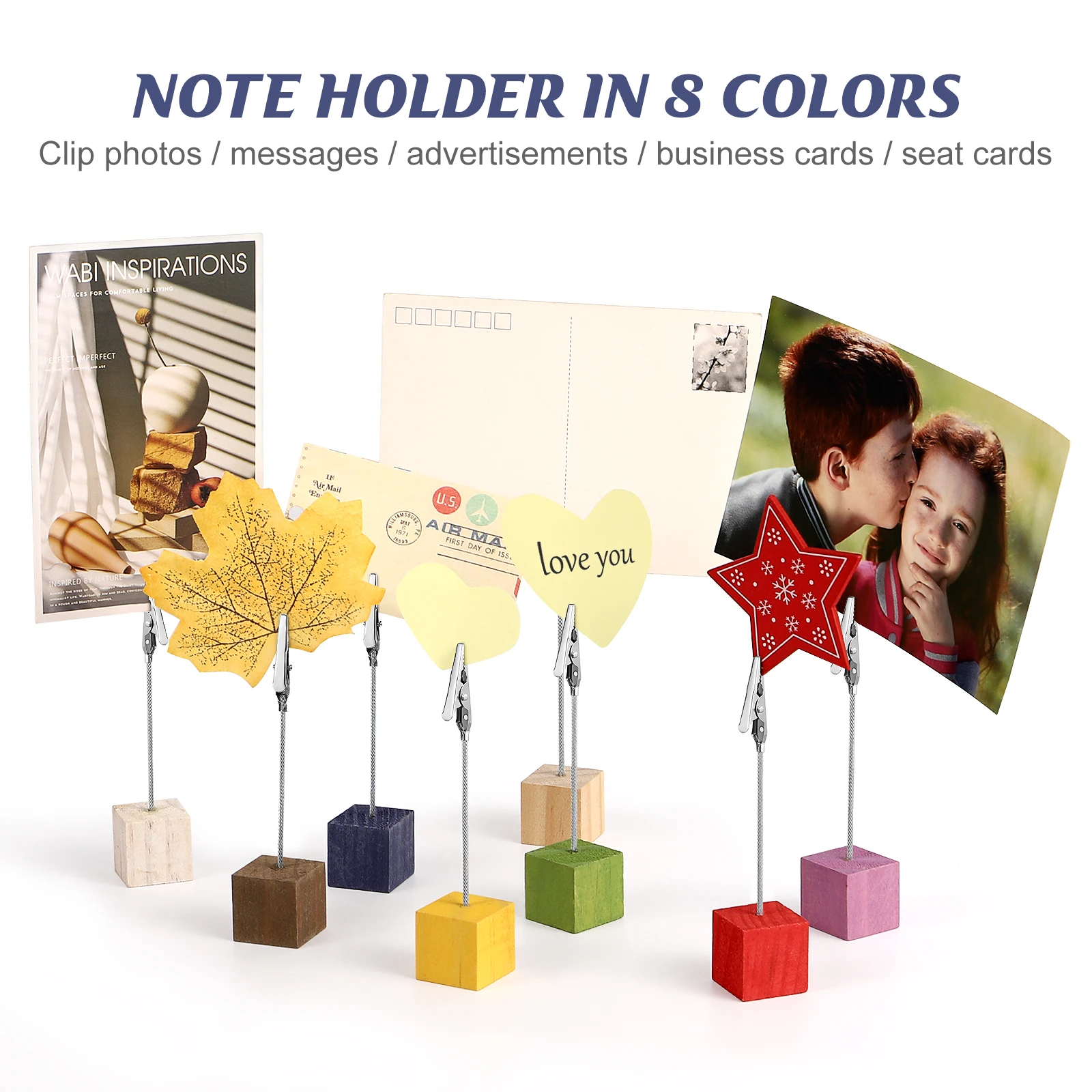 16 Pcs Solid Wood Name Card Holders Picture Stand Photo Memo Table Place for Pictures Placecard