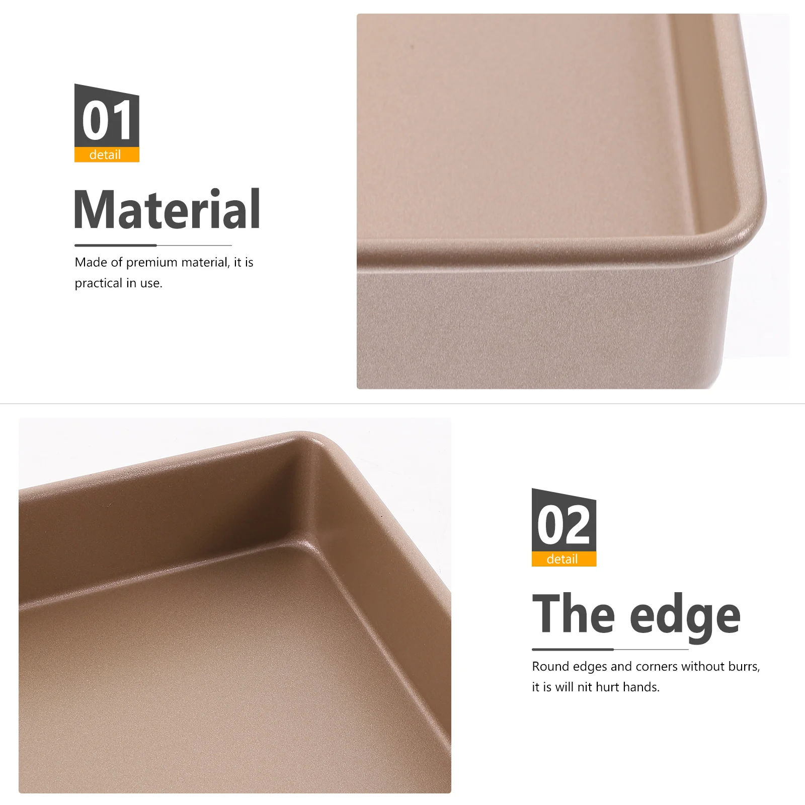 

Non-Stick Carbon Steel Baking Pan Square Cake Cookie Roasting Tray Multi-Function Oven Bakeware Reusable Small Professional