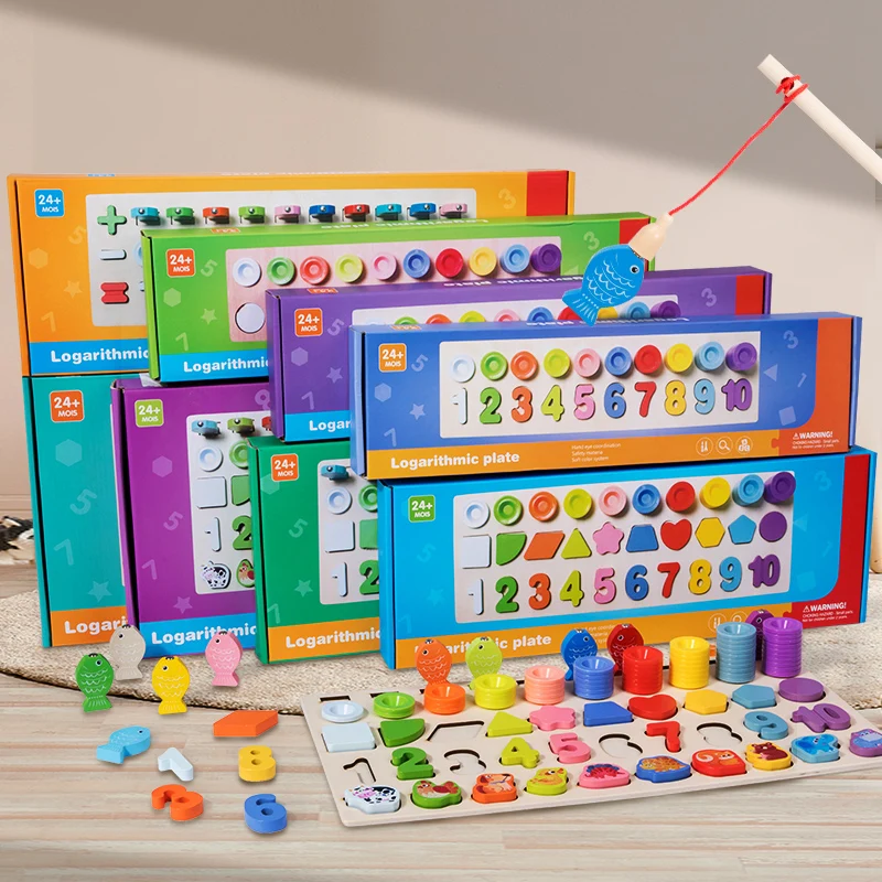 Bambini Montessori Matematica Giocattoli Per I Più Piccoli Educativi Puzzle Di Legno Giocattoli Da Pesca Conteggio Numero Forma Corrispondenza Selezionatore Giochi Giocattolo Da Tavolo