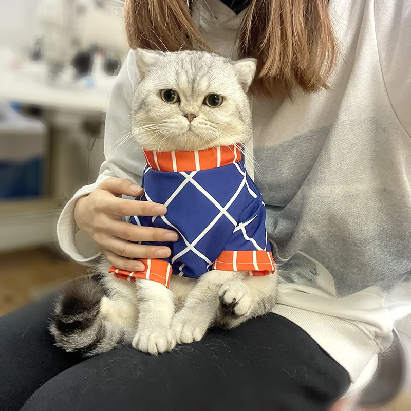 Sexy Pet T-shirt JoJo's Bizarre Adventure Guīdo Mista Cat Clothes British American Short Cat Dress Up Guīdo Mista Kimono