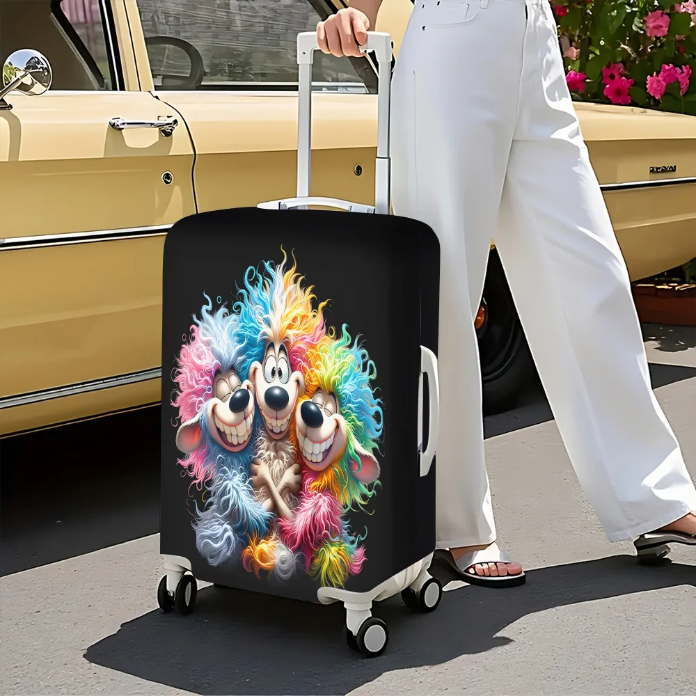 1pc Colorful Cartoon Blur Monster Print Luggage Cover. Fits Suitcases from 18 to 32 Inches; Effectively Protects Your Luggage
