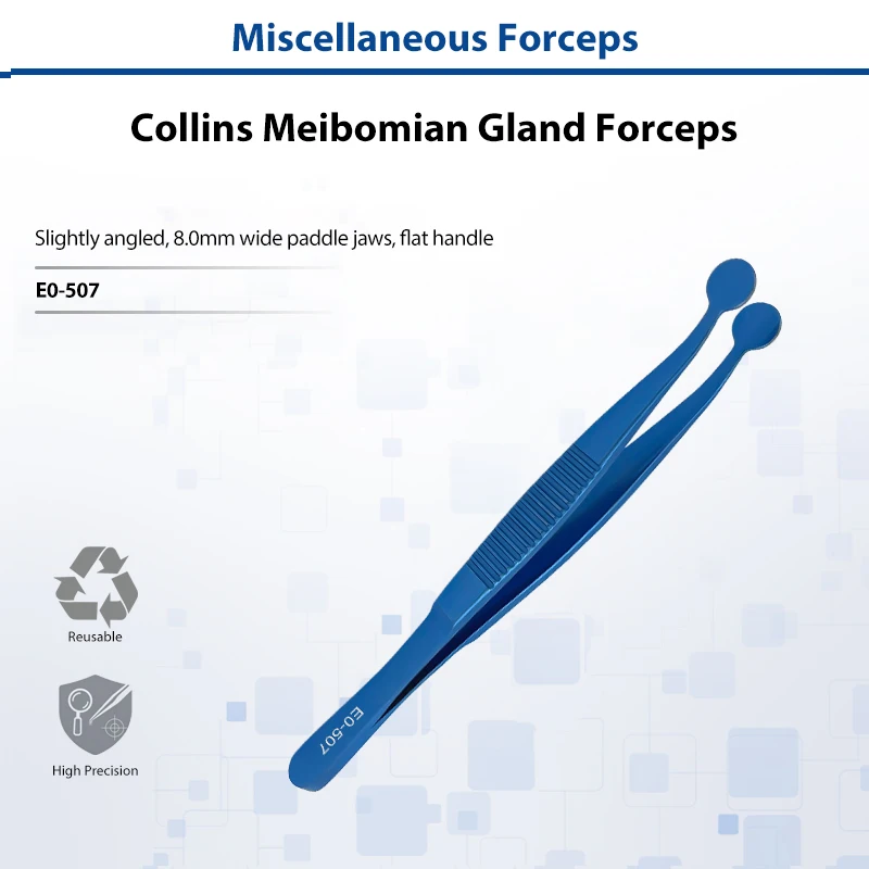 Titanium Collins Meibomian Gland Expressor Forceps Ophthalmic Eyelid Massage Tweezers Medical Eye Care Instrument