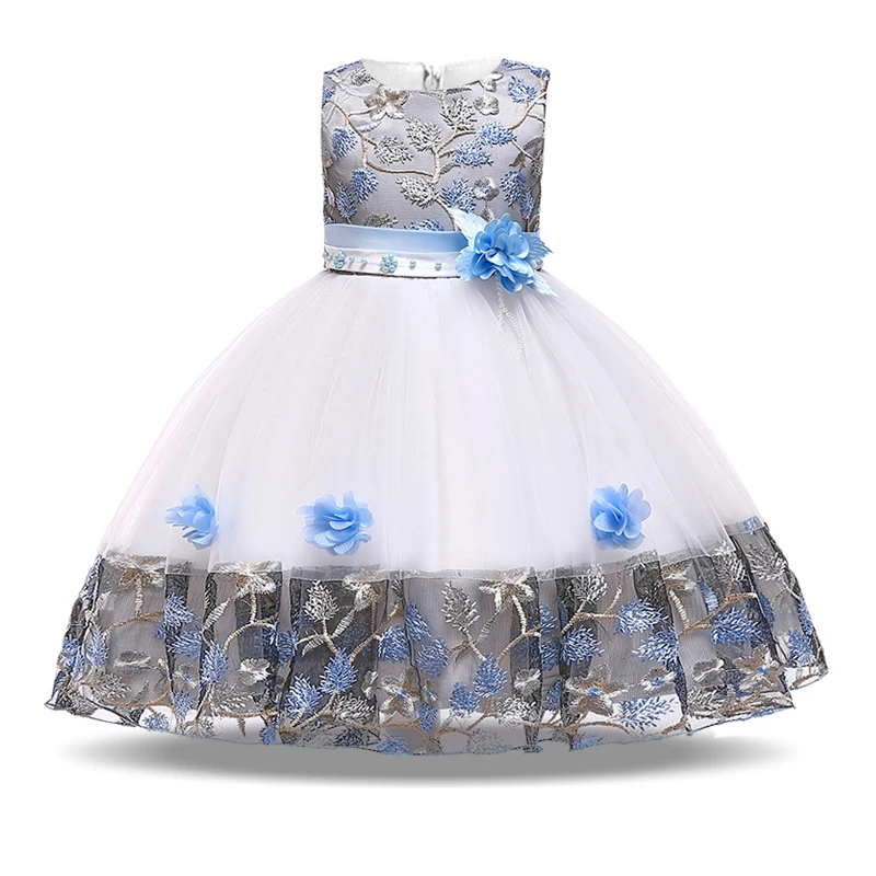 Summer Flower Dresses for Girls Children Birthday Party Wedding Dress Prom Evening Princess Dress Costums Kids Clothes 3-8 Years