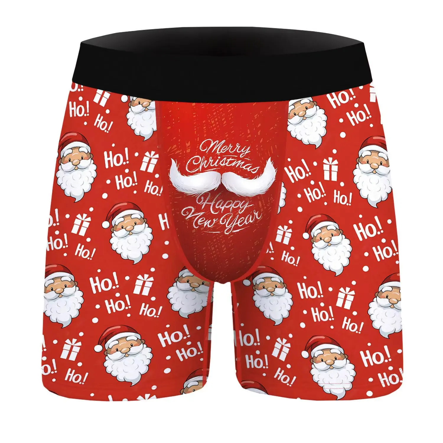 4PCSMen\'s underwear trend personality four legs Christmas print teenagers comfortable breathable boxers