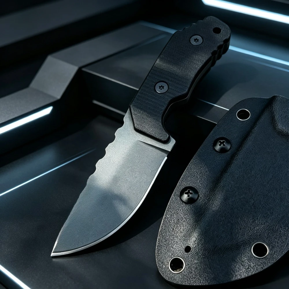 New Small Fixed Blade Knife Sheath Portable Outdoor Knife Bushcraft Multi-Purpose 8Cr13Mov Blade G10 Handle Tool