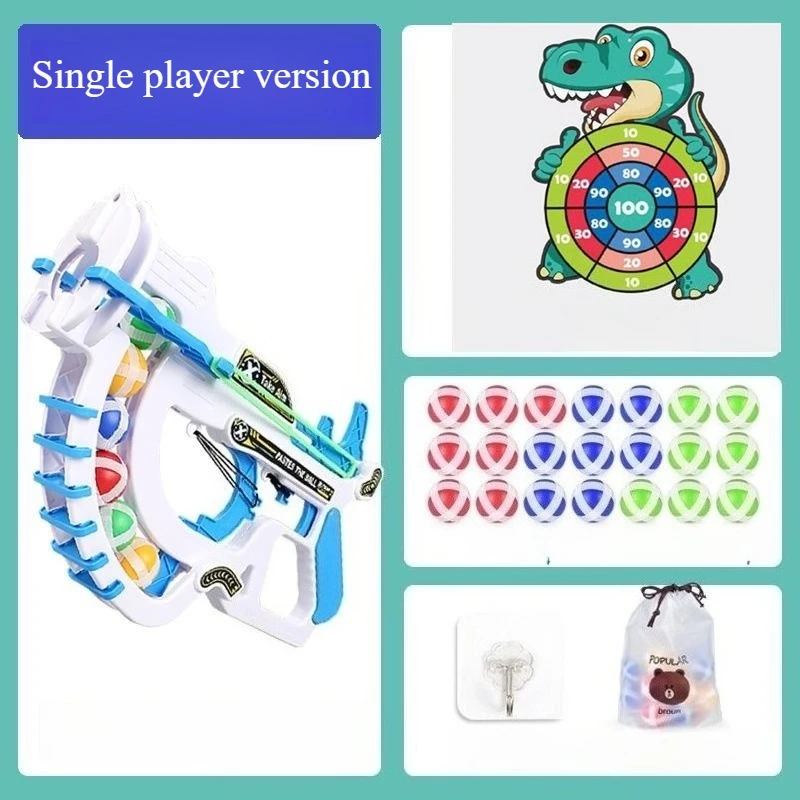 Lançar bola pegajosa estilingue brinquedo das crianças jogando bola pegajosa dos desenhos animados dardo placa pai-filho interação meninos quebra-cabeça diversão