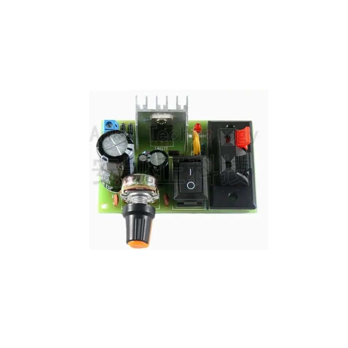 (Loose Parts) LM317 Adjustable Voltage Regulator Power Supply Kit, Output with Protective Power Module Board for Welding Practic