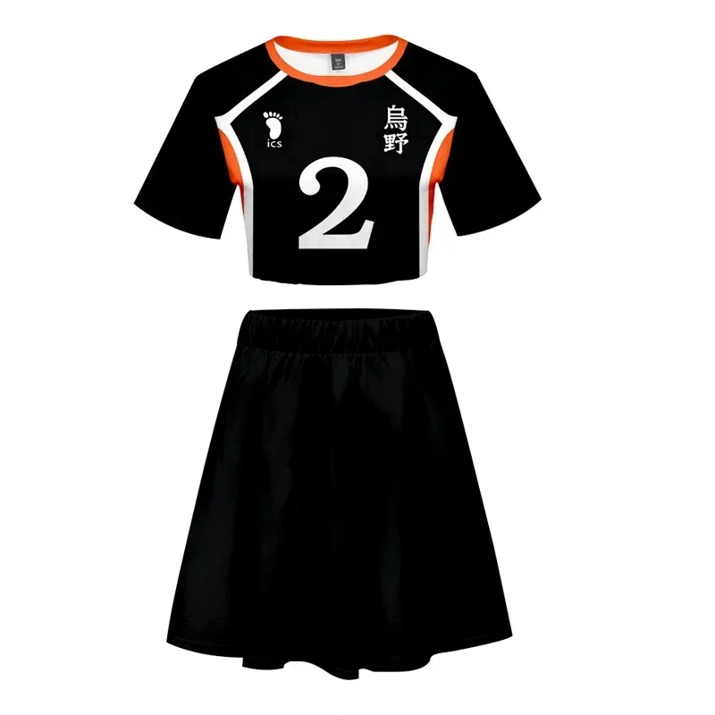 

Haikyuu Anime Women's Cheerleading Cosplay Costume Short Skirt Summer Carnival Performance Suit for Girls