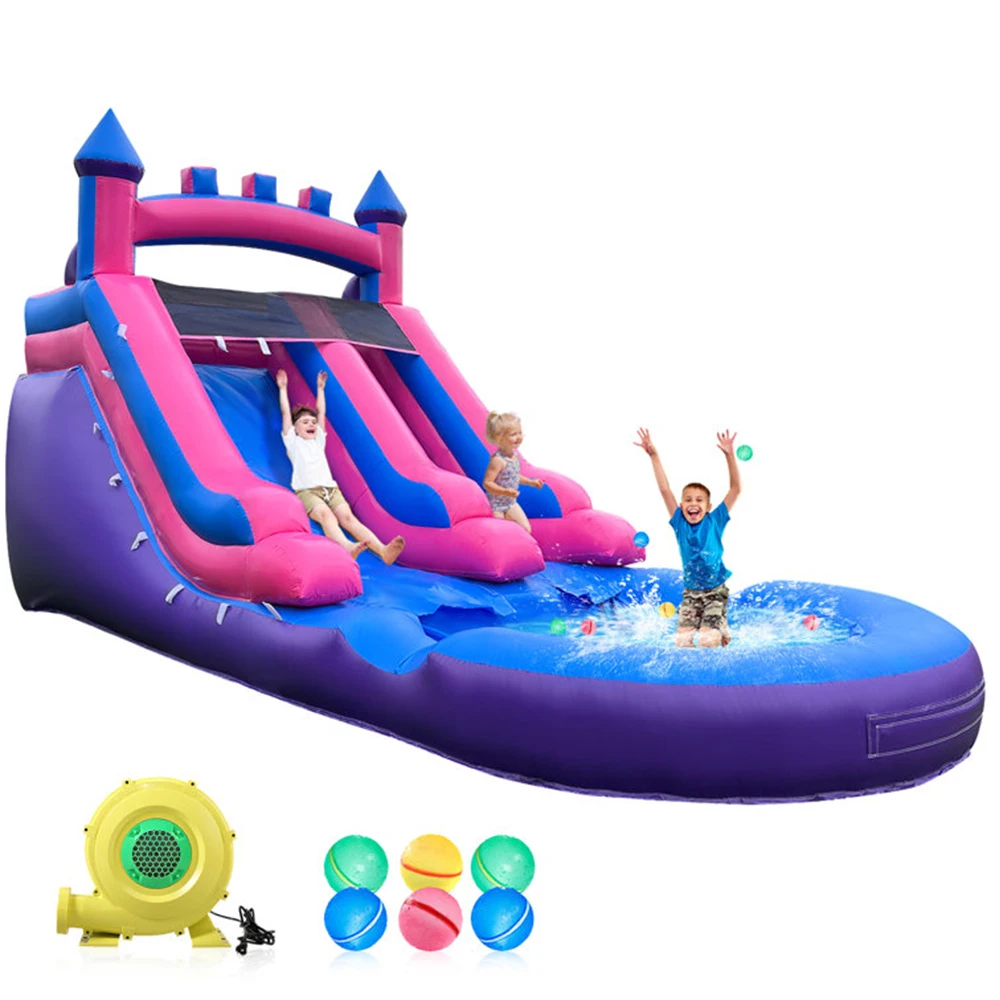 Custom 12' H x 20' L Inflatable  Safari Inflatable Water Slide with Splash Pool and Air Blower for Adlut kids Party Rentl Fun