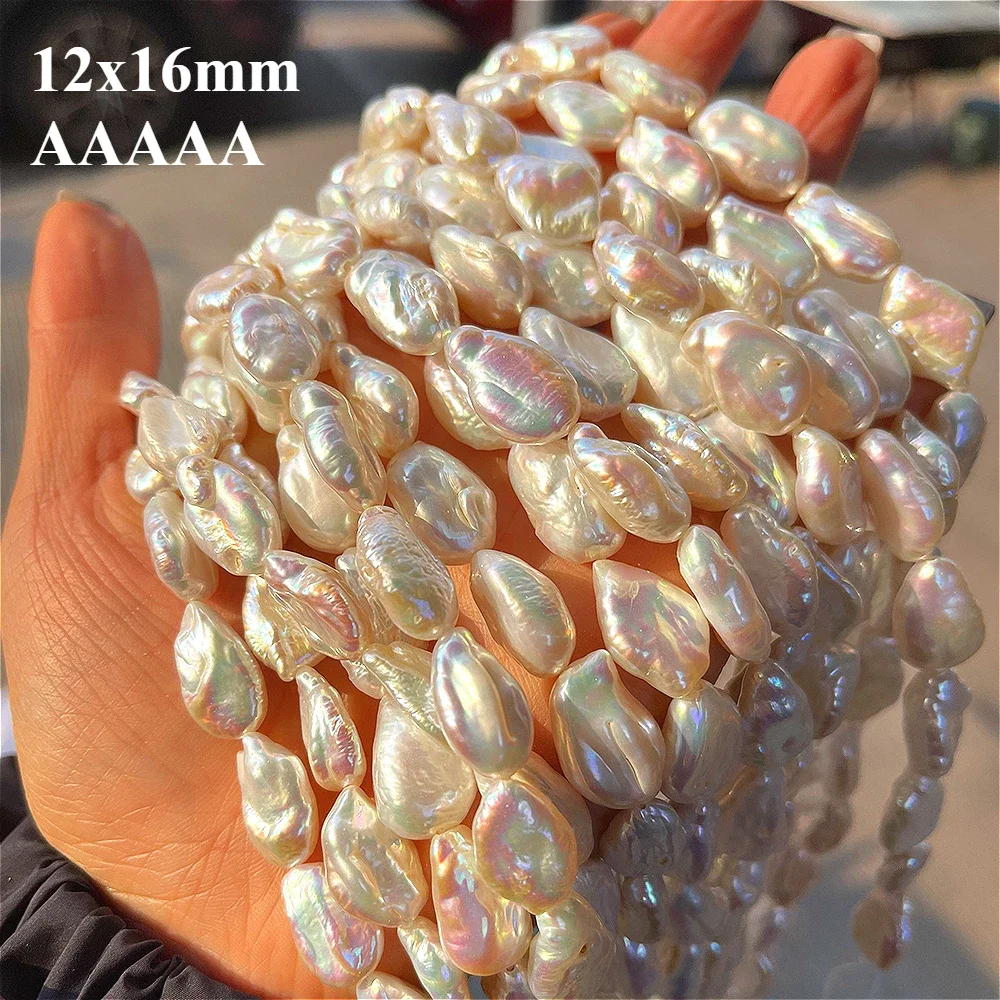 

12x16mm5A Natural Freshwater White Baroque Irregular Pearl Fine Gift Premium Bead Jewelry Make DIY Necklace Bracelet Accessories