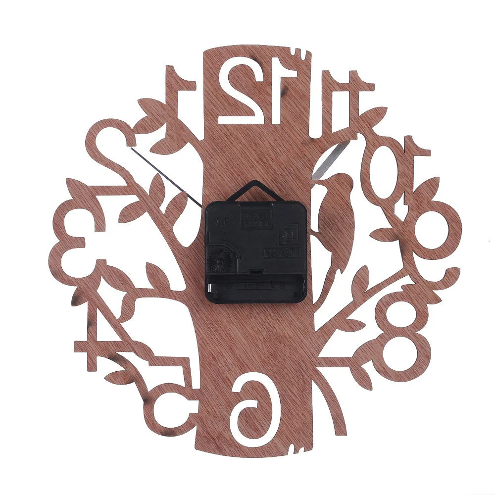 Wooden Wall Clock Wall Decal Home Tree Shape Clock Living Room Office Wall Decoration