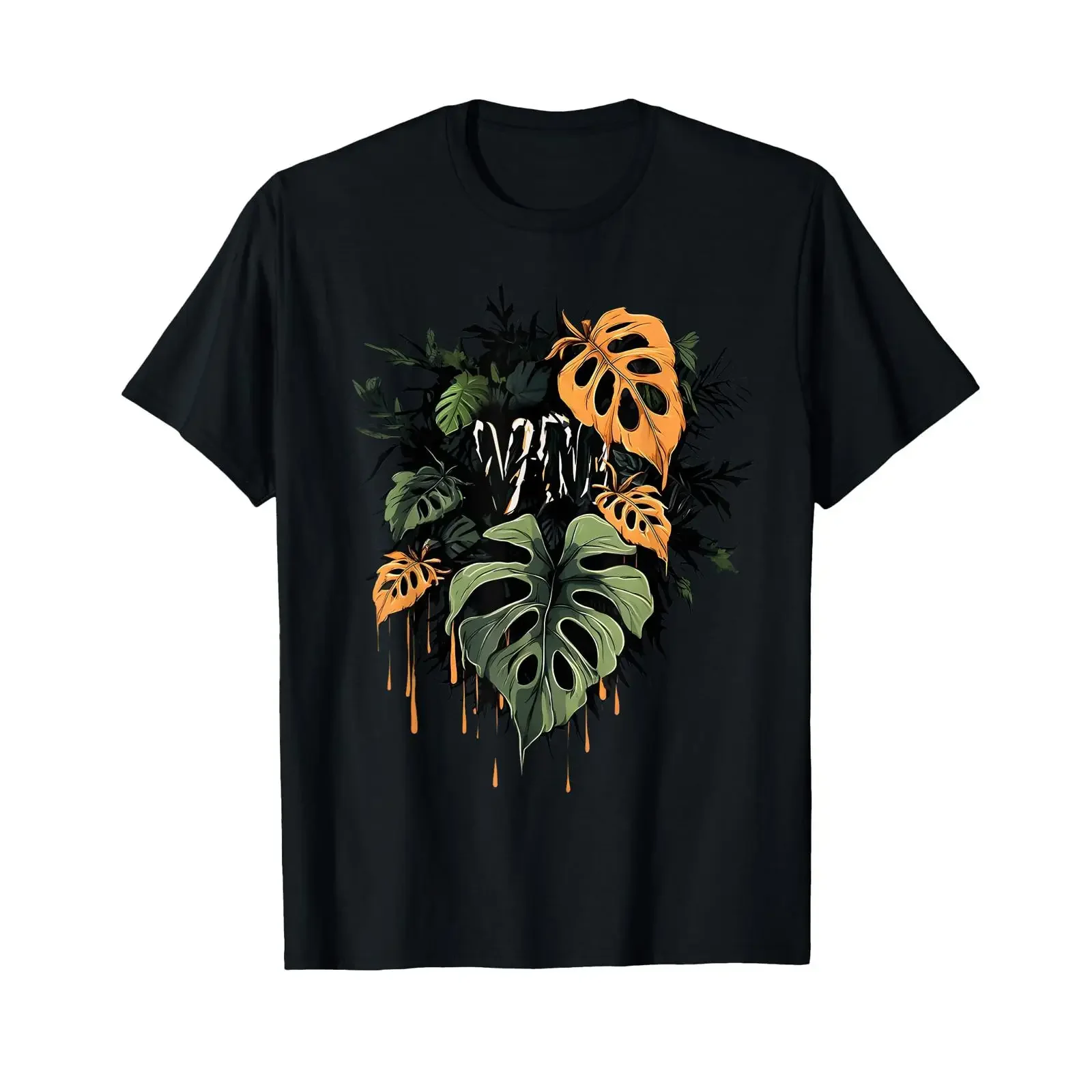 variegated mind Dripping Monstera Leaves T Shirt vintage Washed graphic streetwear Comfortable fashion Unisex designer clothes