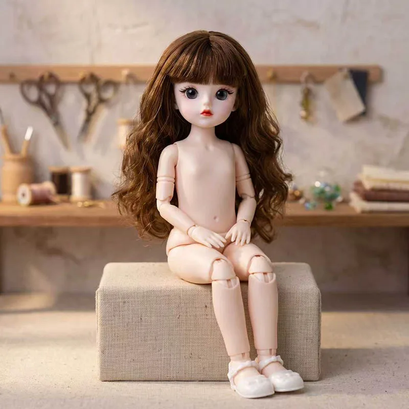 1/6 30cm Vinyl Nude Doll Body, Movable Joint Dress Up Doll, DIY Blank Doll Body, Vinyl Figure Toy for Girls Wholesale