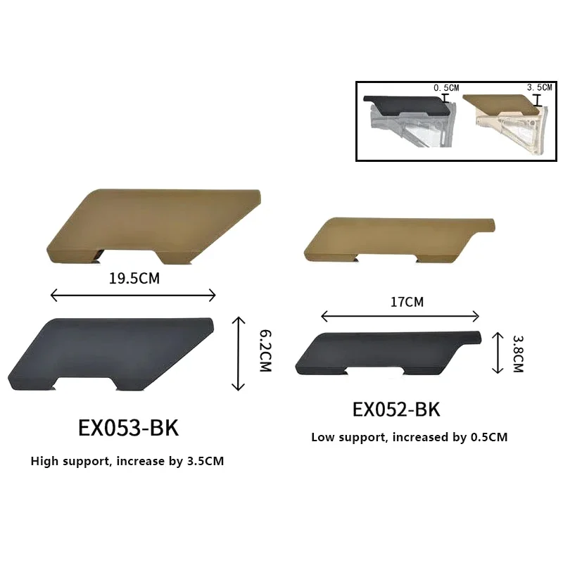 CTR Cheek Riser Low High Version per Non Gunstock Stock Buttstock AR 15 M4 Enhancer accessori per la caccia