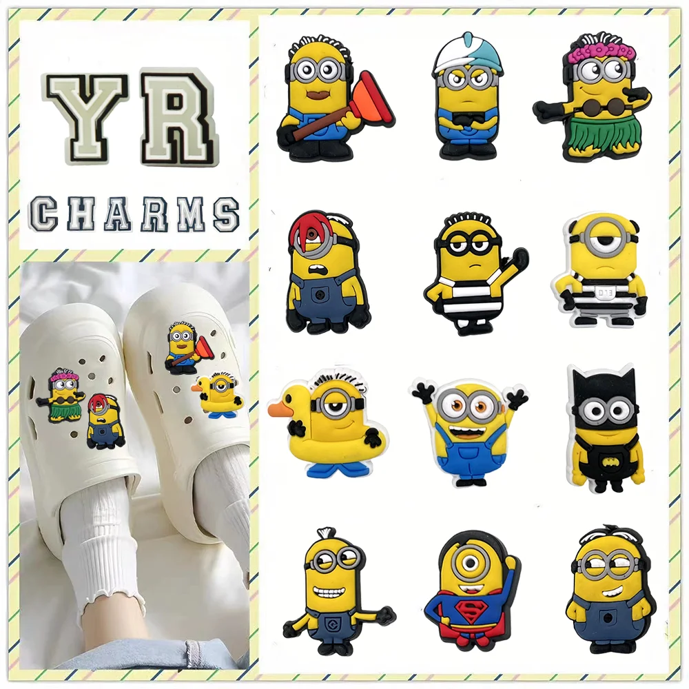 1pcs Yellow people series shoe Charms clogs Aceessories for Sandals pins Decorate girls kid Gifts