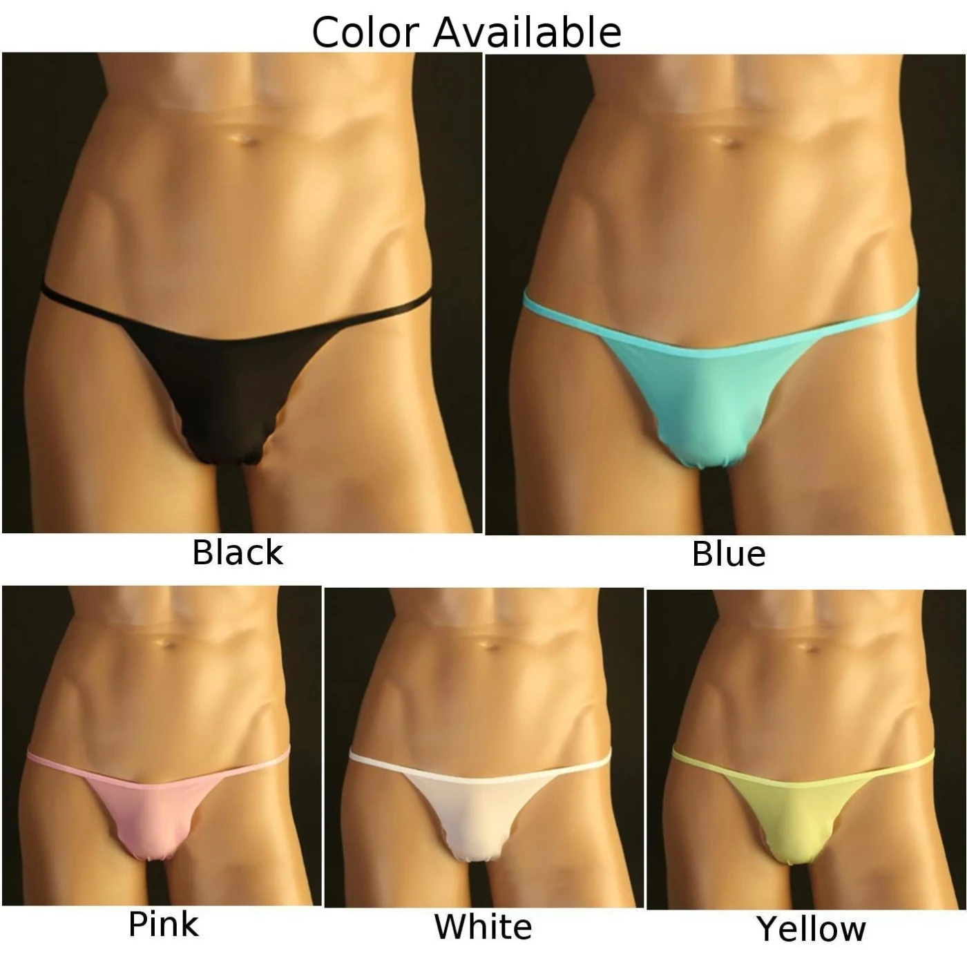 Sexy Men Ultra Thin Briefs Sissy Pouch Panties G-string Elastic Underwear T-back Thong Breathable Lingerie Low Rise Underpants