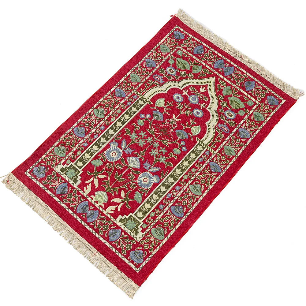 RAKKS Gold Thread Prayer Mat Tree Prayer Mat Flower Prayer Mat, Washable, Wear-resistant Prayer Mat