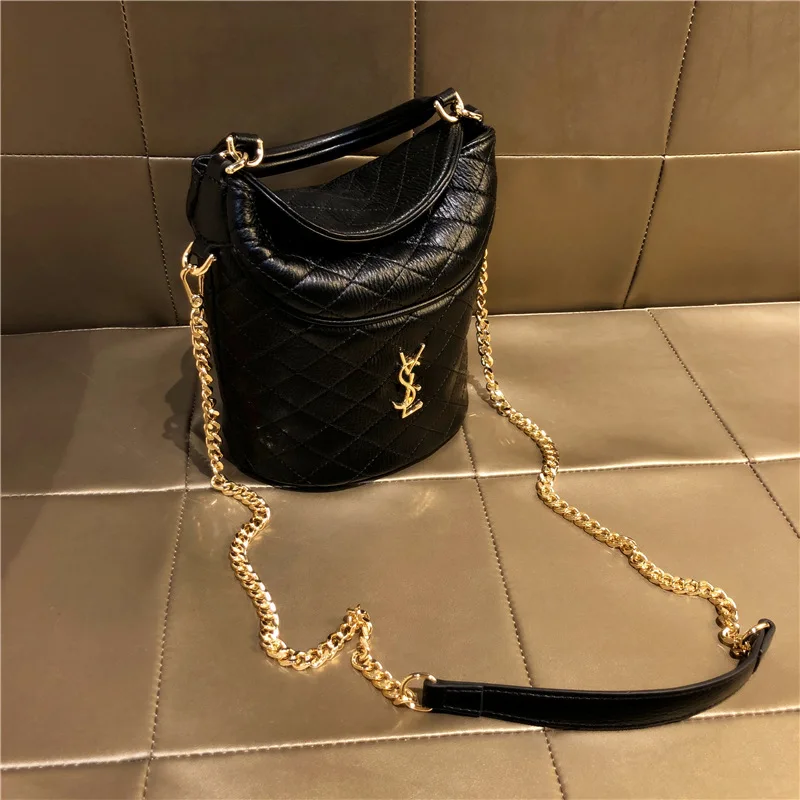 

Luxury Chain Bucket Bag 2026 New Arrival Premium Textured PU Leather Shoulder Bag Stylish Underarm & Crossbody Handbag for Women