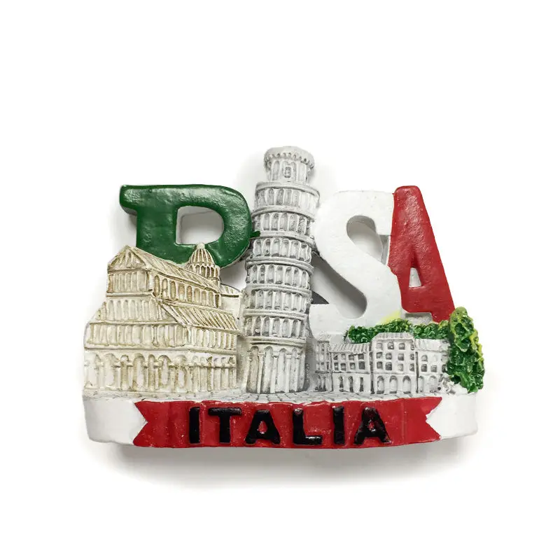 

Italian Creative Text Leaning Tower of Pisa Magnetic Fridge Magnet High-Value Travel Souvenir High-End Gift
