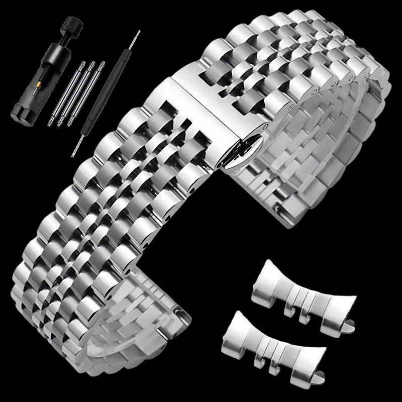

Ремешок для часов из цельной нержавеющей стали для Seiko 5 SNXS73K1 SNXS75 SNXS77 SNXS79K1 SNX79J1, браслет с застежкой-бабочкой, замена ремешка на запястье.