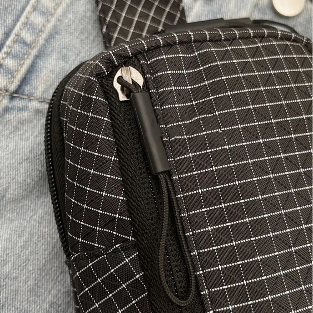 

Маленькая многофункциональная нейлоновая нагрудная сумка, водонепроницаемая сумка на молнии, поясная сумка в клетку, легкая портативная сумка для пары, уличная сумка на грудь