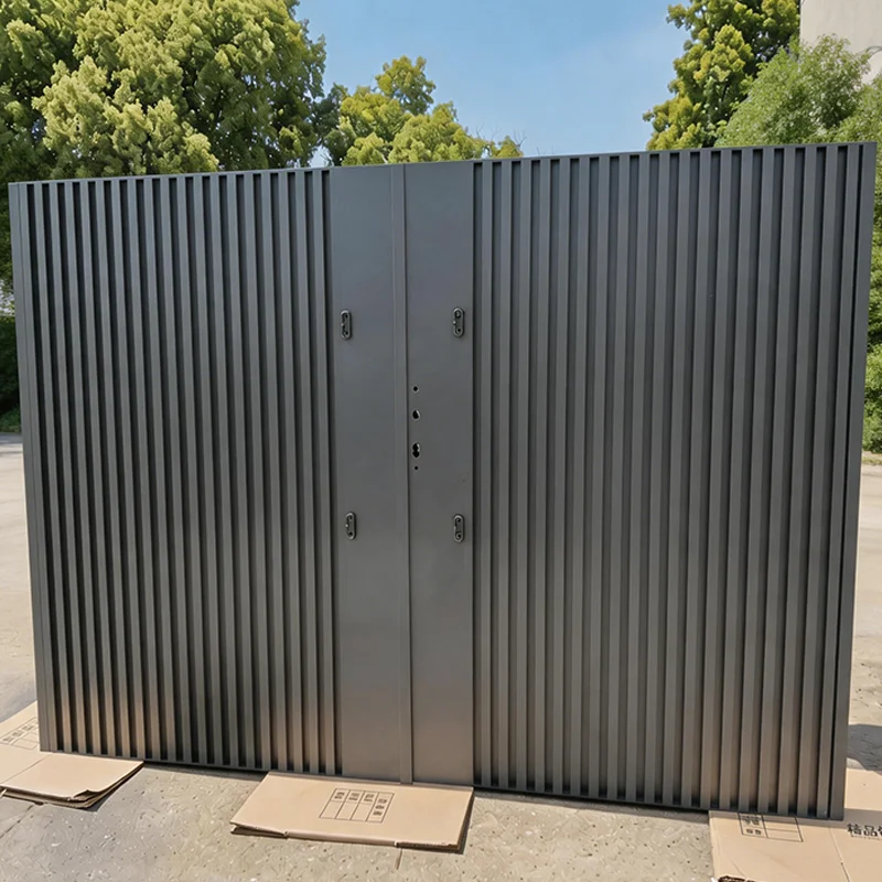 Automatic Wrought Retractable Driveway Gate Modern Residential Entry Outdoor Security Heavy Duty Powder Coated Weather Hotel